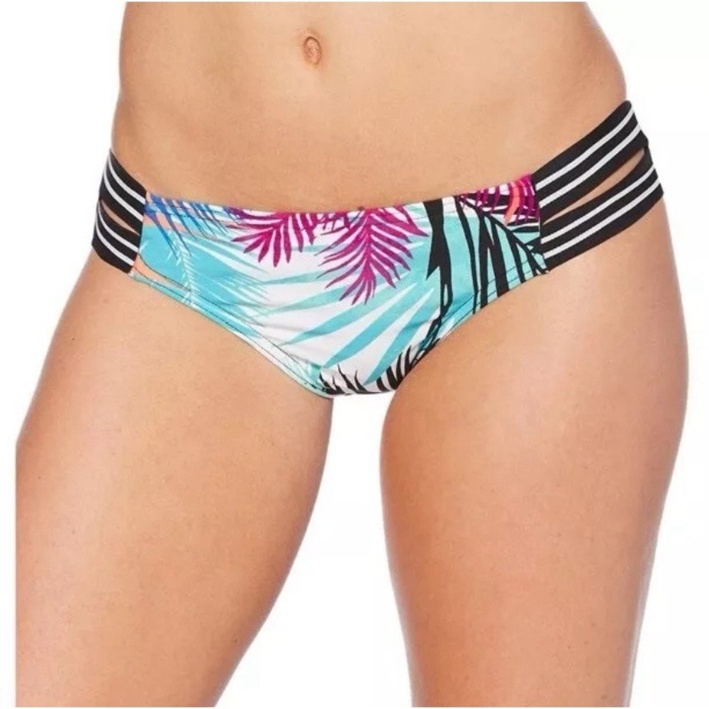 Jag NWT Strappy Tropical Storm Full Palm M Bikini Swim Bottoms
